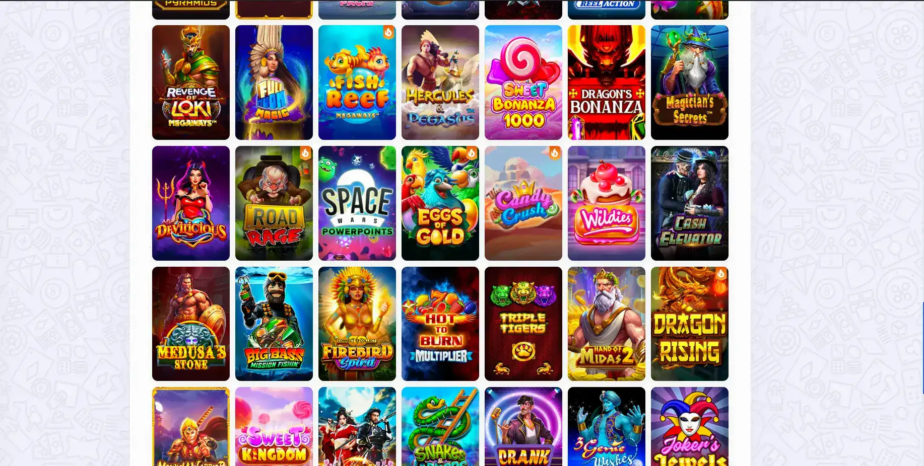 Игровой интерфейс Paradise casino